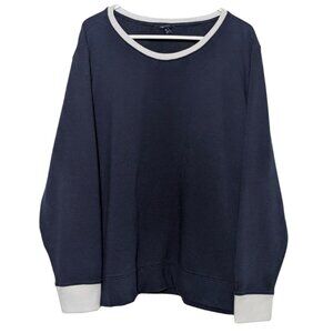Nautica Women's Crew Neck Pullover Sweatshirt, Blue, Plus Size XXL, Long Sleeve